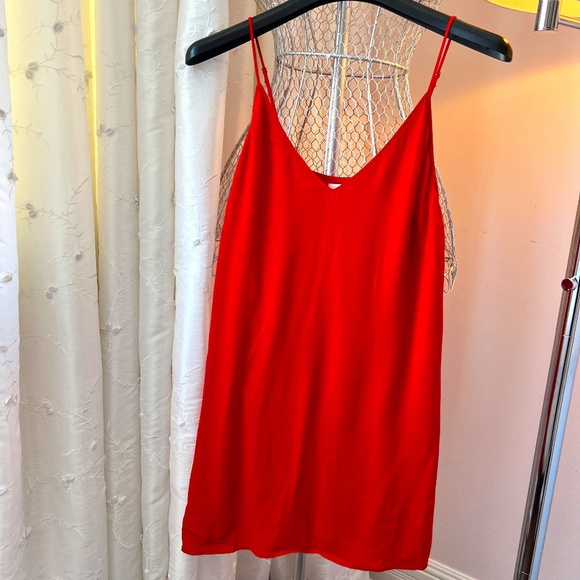 Wilfred Free Red "Silk-like" V neck Dress - Picture 1 of 6